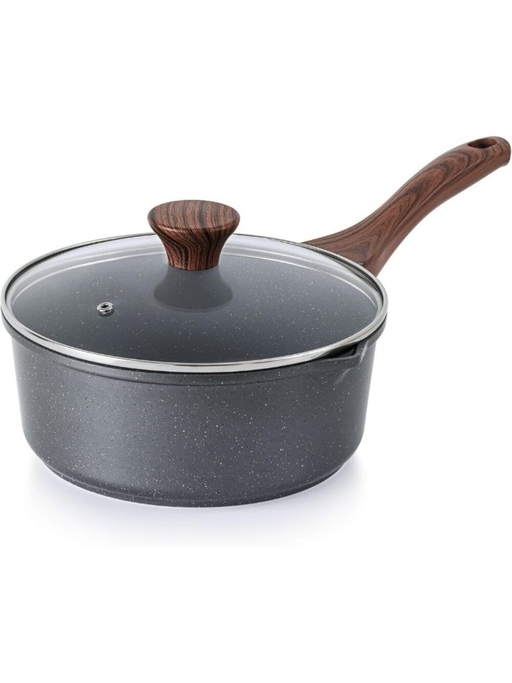 Nonstick 3-Quart Saucepan with Double Pouring Spout - Perfect for Cooking